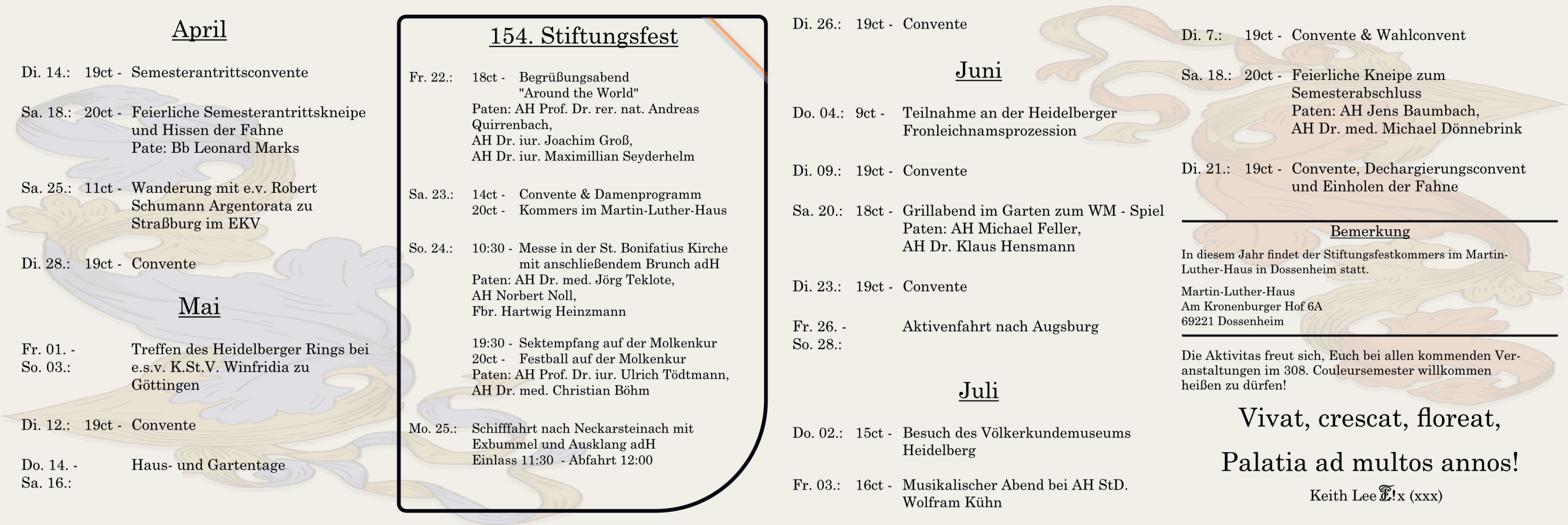 Semesterprogramm Seite 1